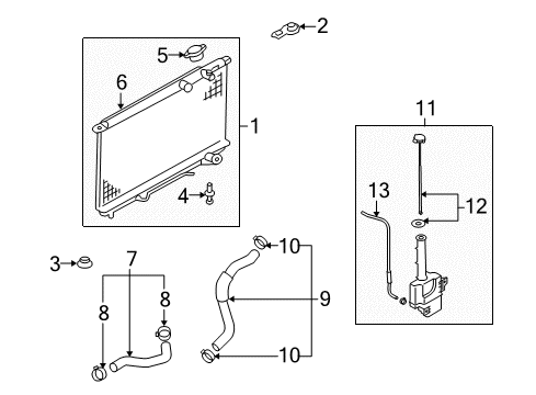 2007 Kia Amanti Radiator & Components Bracket-Radiator Upper Diagram for 253333F100