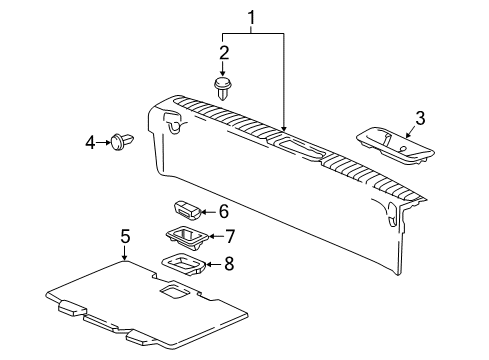 2018 Honda Odyssey Interior Trim - Rear Body Escutcheon *NH900L* (DEEP BLACK) Diagram for 84522-TK8-A01ZB