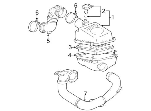 2006 Toyota Matrix Filters Air Hose Diagram for 17881-0D191