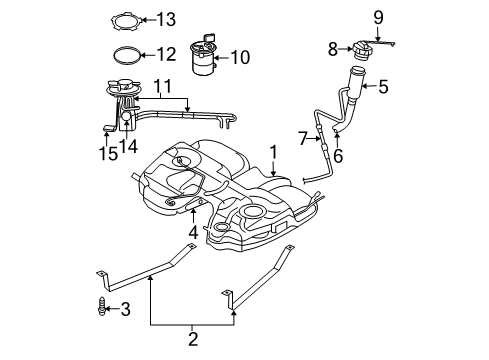 2007 Chrysler Pacifica Fuel Supply Fuel Pump Module/Level Unit Diagram for 68028057AB