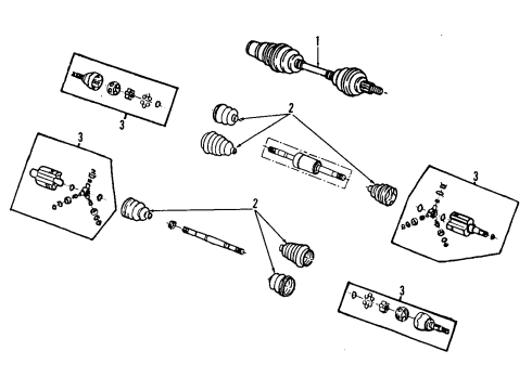 1991 Cadillac Brougham Front Axle Shafts & Joints, Drive Axles Axle Assembly Diagram for 26023855