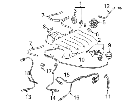 2004 Mitsubishi Montero Emission Components Valve-PCV Diagram for MD152772