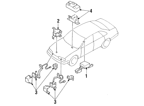 1993 Infiniti Q45 Air Bag Components Sensor-Air Bag, Front RH Diagram for J8582-60U10