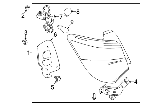 2018 Toyota Yaris Tail Lamps Tail Lamp Assembly Diagram for 81560-0DB81