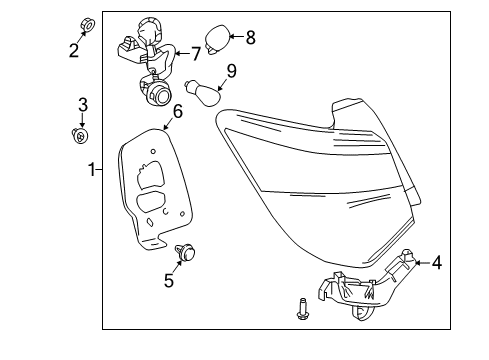 2018 Toyota Yaris Tail Lamps Side Support Diagram for 52155-0D220