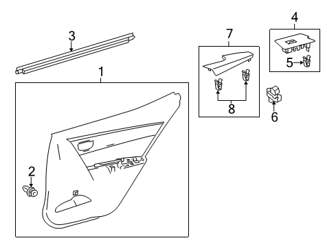 2017 Toyota Corolla Front Door Belt Weatherstrip Diagram for 68174-02200