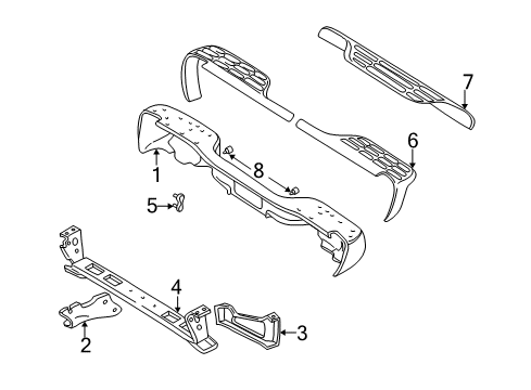 2000 Chevrolet Tahoe Rear Bumper Step Pad Diagram for 15756335