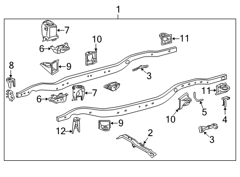 2020 Toyota Land Cruiser Frame & Components Support Diagram for 51502-60040