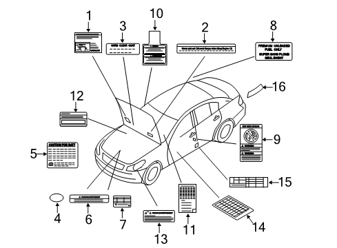 2009 Infiniti EX35 Information Labels Label-Fuse Block Diagram for 24313-1BL0A