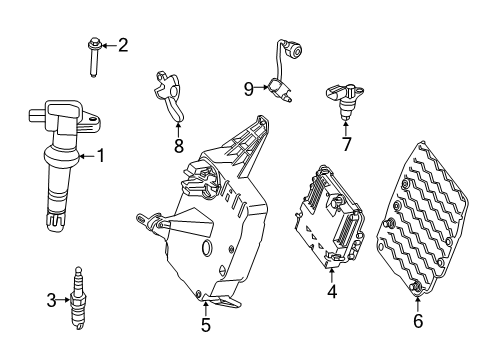 2020 Ford Escape Ignition System Spark Plug Diagram for AYFS-32Y-RX