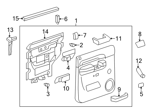 2012 GMC Sierra 2500 HD Interior Trim - Rear Door Run Weatherstrip Diagram for 22803679