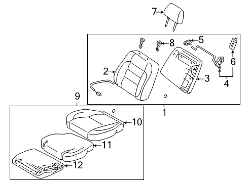 Diagram for 2001 Lexus GS430 Front Seat Components 
