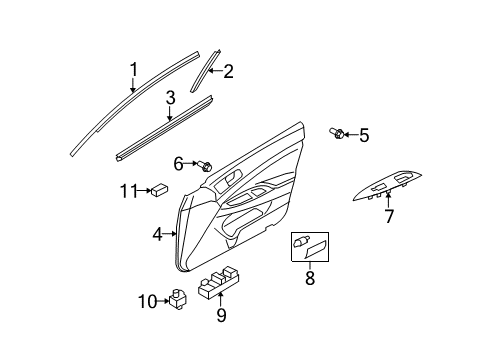 2007 Infiniti G35 Front Door FINISHER Assembly-Front Dr, LH Diagram for 80901-JK63C