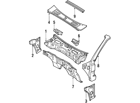 1984 Nissan 720 Cowl Windshield Wiper Blade Assembly Diagram for 28890-18W00
