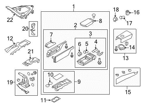 2011 Nissan GT-R Parking Brake Knob Assembly-Control Lever Auto Diagram for 34910-KB50A