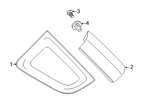 2020 Ford EcoSport Quarter Panel - Glass & Hardware Rear Molding Diagram for GN1Z-7429164-AA