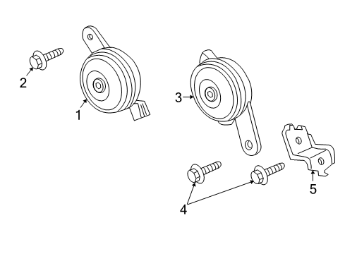2011 Honda Fit Horn Bracket, Security Horn Diagram for 38108-TF0-000