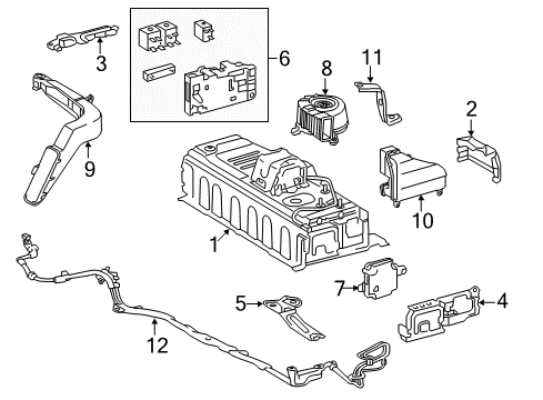 2014 Toyota Avalon Battery Duct Bracket Diagram for G92N4-06010