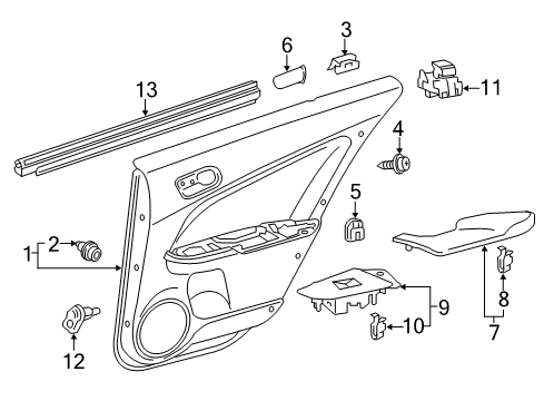 2017 Toyota Prius Prime Switches Belt Weatherstrip Diagram for 68173-47061