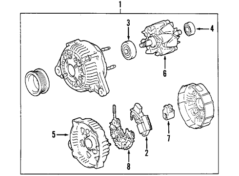 2002 Toyota Sienna Alternator Alternator Diagram for 27060-20090-84