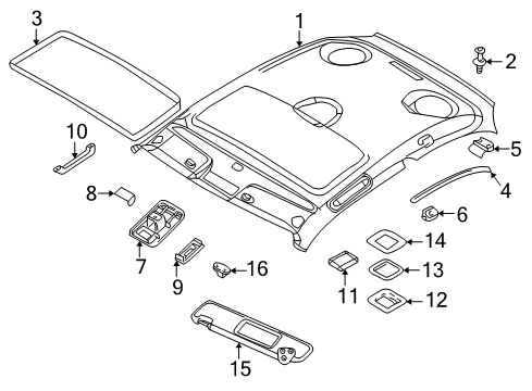 2000 BMW Z3 Interior Trim - Roof Clamp Diagram for 07147654321