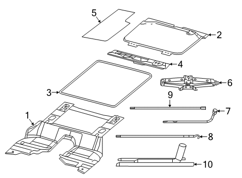 2020 Jeep Wrangler Interior Trim - Rear Body Lid-Load Floor Diagram for 6BP07TX7AF