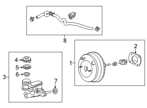 2012 Honda Crosstour Hydraulic System Master Cylinder A Diagram for 46100-TK4-A01