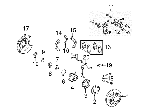 2007 Toyota FJ Cruiser Brake Components Front Disc Brake Pad Kit Diagram for 04465-35290