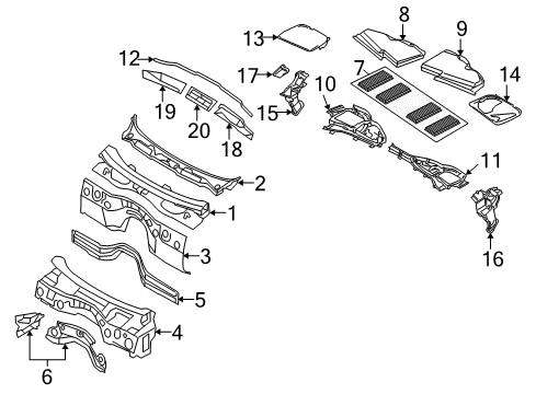 2010 BMW M3 Blower Motor & Fan Sound Insulating., Splash Wall, Upper Part Diagram for 51486981131