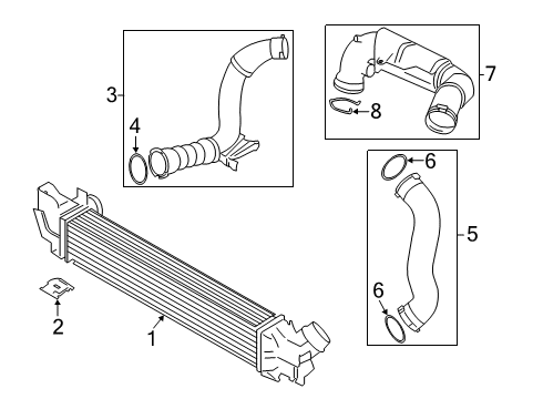 2021 Mini Cooper Countryman Intercooler FILTERED AIR PIPE WITH RESON Diagram for 13718675263
