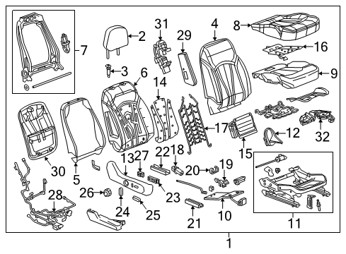 2020 Buick Envision Passenger Seat Components Seat Cushion Pad Diagram for 84461746