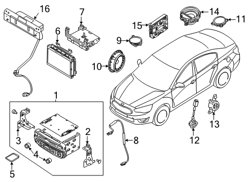 2017 Kia Cadenza Navigation System Rear Tweeter Speaker Assembly, Left Diagram for 96315F6200