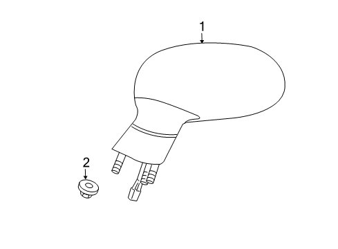 2016 Dodge Viper Outside Mirrors Mirror-Outside Rearview Diagram for 1VX80LR7AB