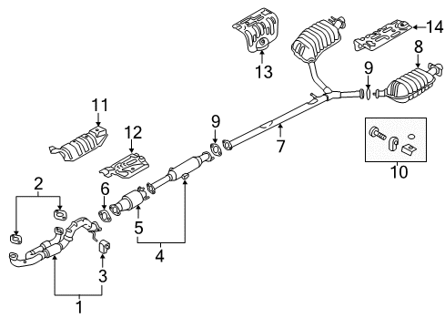 2015 Kia Cadenza Exhaust Components Gasket-Exhaust Pipe Diagram for 287513R100