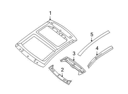 2013 Nissan Maxima Roof & Components, Exterior Trim Protector Diagram for 91761-9N02A