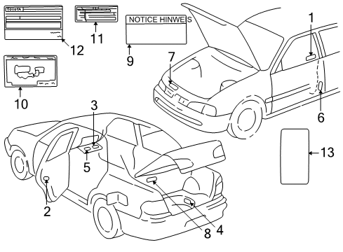 2000 Toyota Corolla Information Labels Vacuum Diagram Diagram for 17792-22011