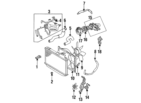 1997 Lexus GS300 Radiator & Components Cap Sub-Assy, Reserve Tank Diagram for 16405-46030