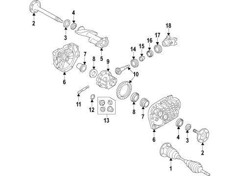 2009 Chevrolet Express 2500 Front Axle, Axle Shafts & Joints, Differential, Drive Axles, Propeller Shaft Propeller Shaft Assembly Diagram for 22889825