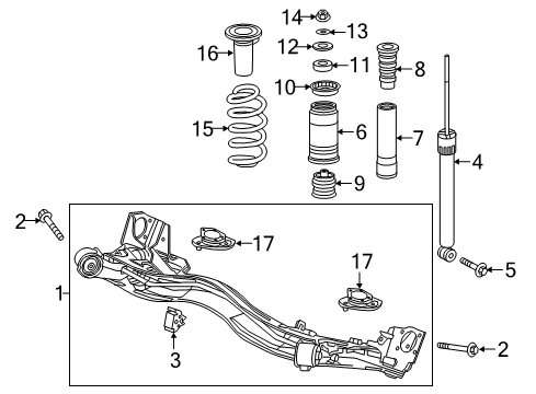 2022 Honda HR-V Rear Suspension Rubber, Rear Stabilizer Diagram for 52315-T7X-A00