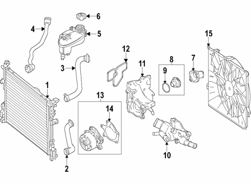 2019 Nissan Rogue Sport Cooling System, Radiator, Water Pump, Cooling Fan Motor & Fan Assy-W/Shroud Diagram for 21481-6MA0A