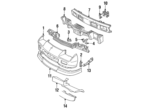 1991 Chevrolet Camaro Front Bumper Valance Diagram for 14083929