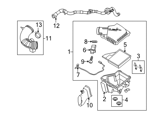 2010 Ford Mustang Filters Air Cleaner Assembly Diagram for AR3Z-9600-E