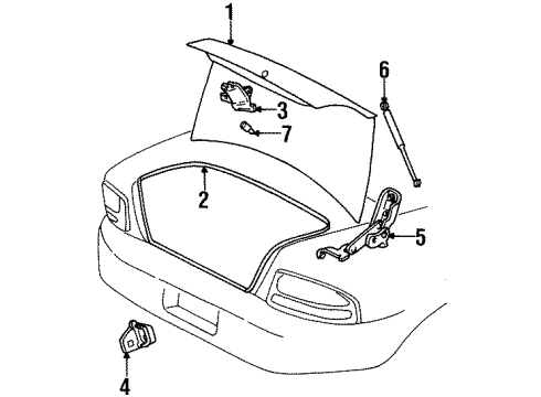 2000 Chrysler Sebring Trunk Lid Hinge Diagram for 4724317AB