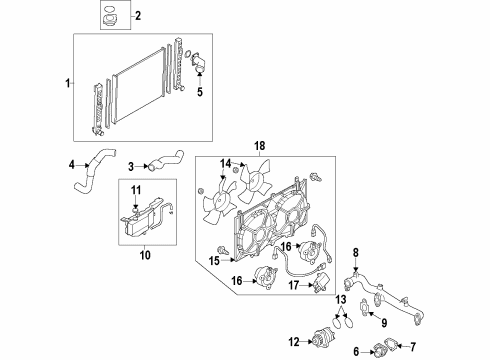 2008 Infiniti EX35 Cooling System, Radiator, Water Pump, Cooling Fan Radiator Cap Assembly Diagram for 21430-7991B