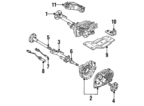 1996 GMC C1500 Suburban Carrier & Components - Front Differential Carrier Diagram for 15742405