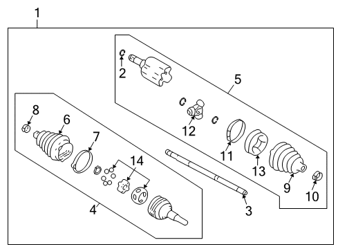 2002 Pontiac Grand Am Drive Axles - Front Front Wheel Drive Shaft Kit Diagram for 26077124