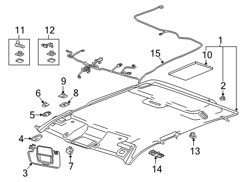 2020 Chevrolet Silverado 1500 Interior Trim - Cab Dome Lamp Assembly Diagram for 39114114