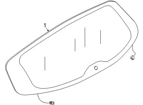 2017 Infiniti QX70 Lift Gate - Glass & Hardware Glass-Back Door Window Diagram for 90300-1CA0A