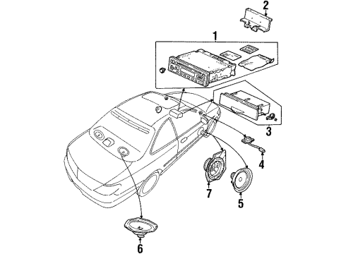 1997 Acura CL Sound System Speaker Assembly (6"X9") (Single Cone) Diagram for 39120-SV4-A11
