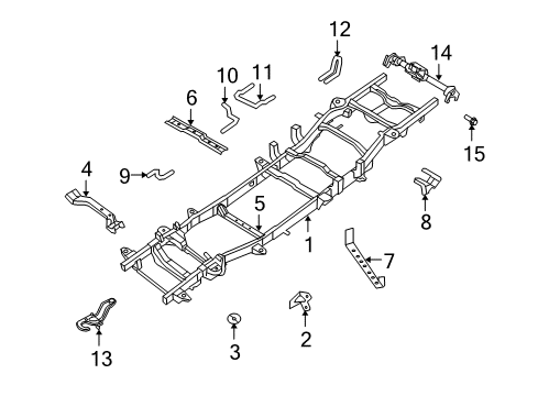 2010 Dodge Ram 1500 Frame & Components ISOLATOR-Body Hold Down Diagram for 68092745AD